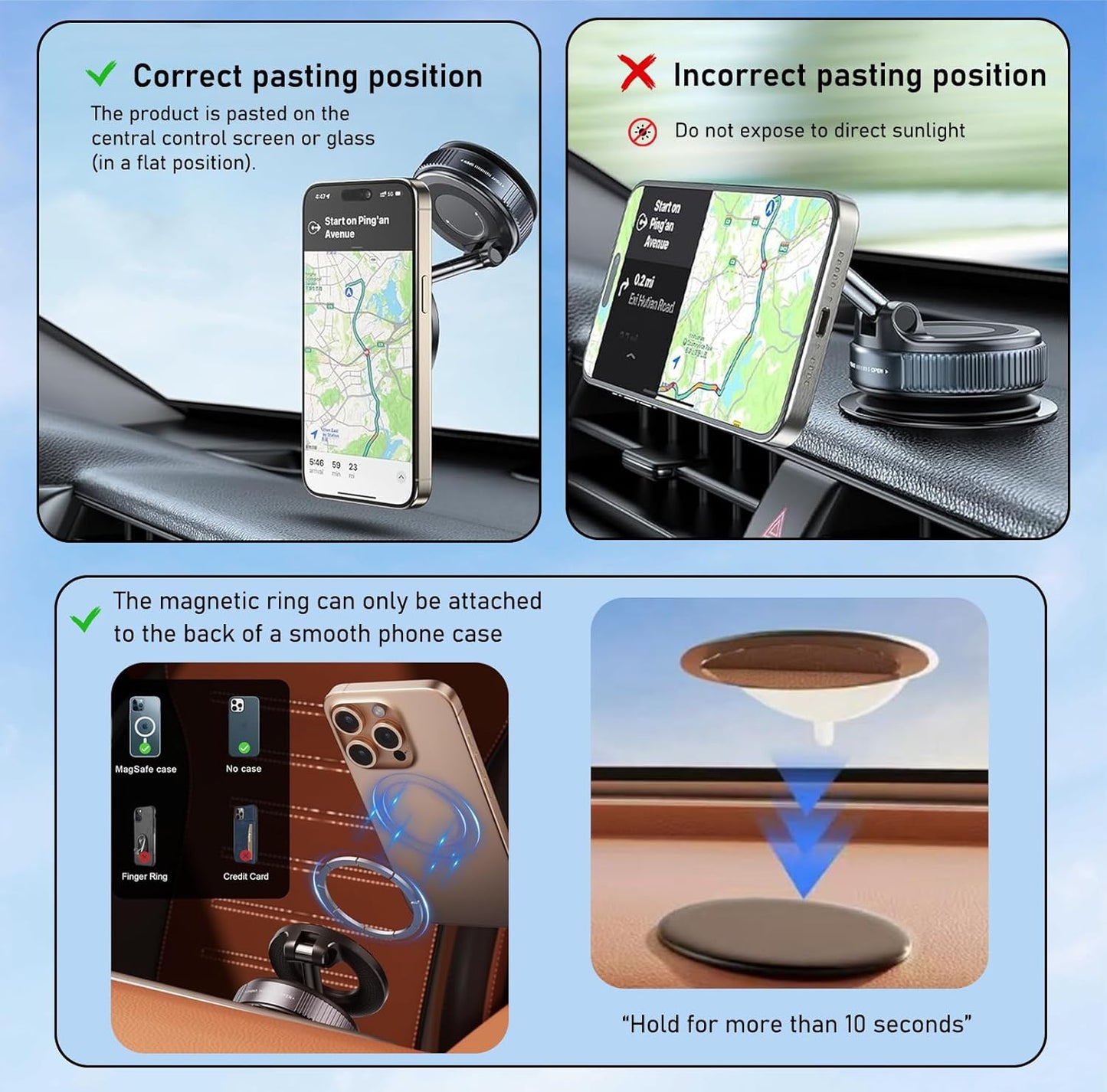 Vacuum Magnetic Suction Phone Holder