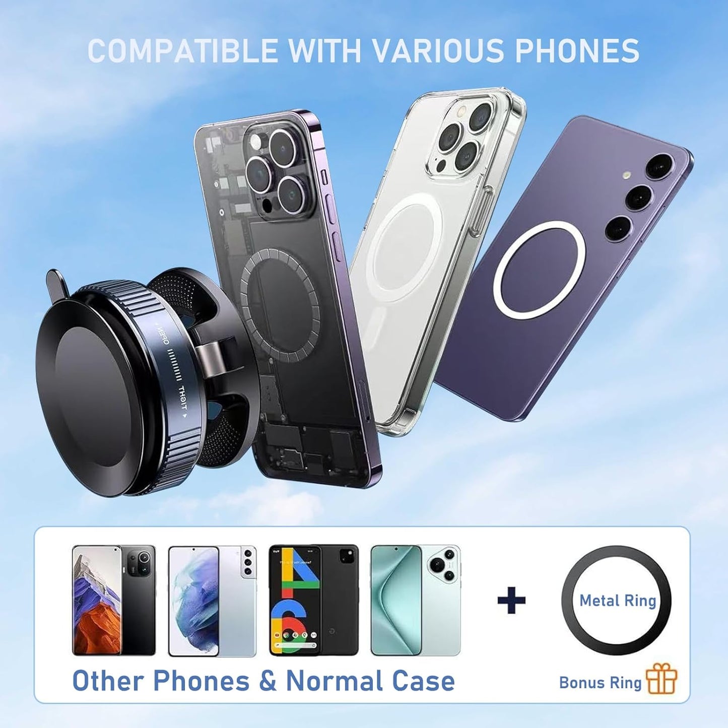 Vacuum Magnetic Suction Phone Holder