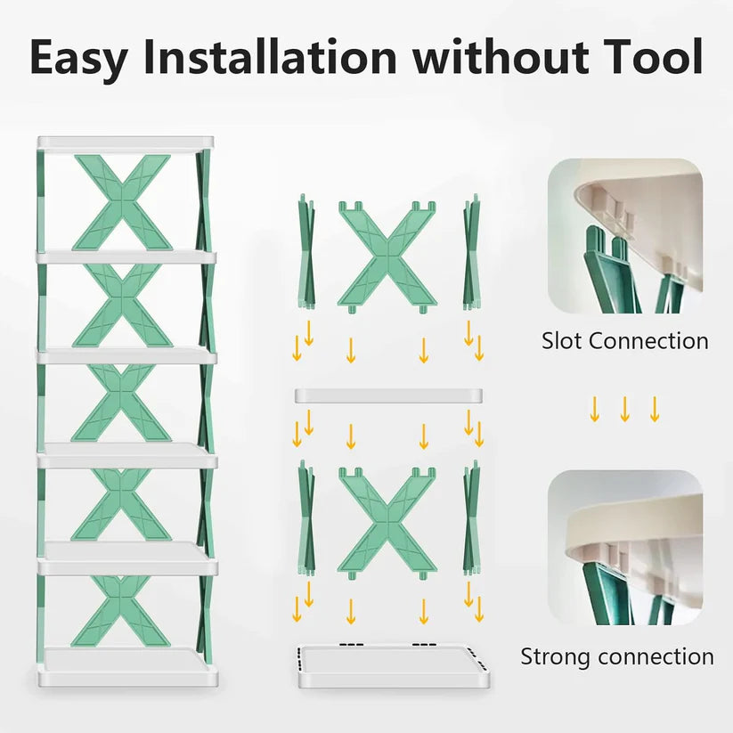 4 - Tier Foldable Vertical Shoe Rack