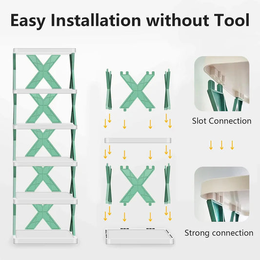 4 - Tier Foldable Vertical Shoe Rack