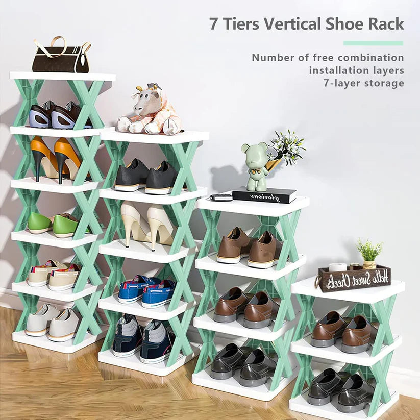4 - Tier Foldable Vertical Shoe Rack