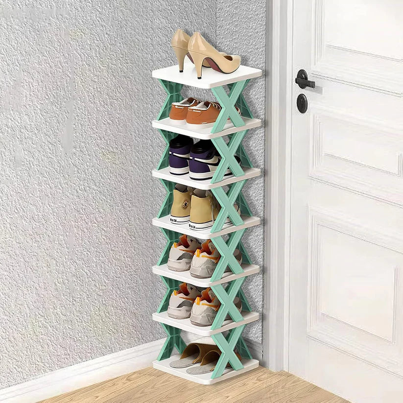 4 - Tier Foldable Vertical Shoe Rack